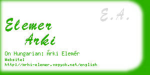 elemer arki business card